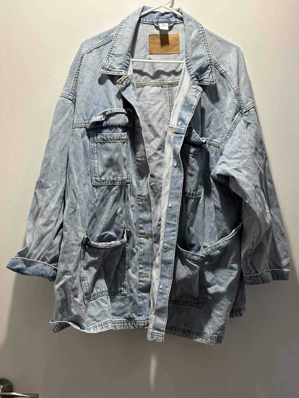 Light Blue Denim Oversized Jacket - Women